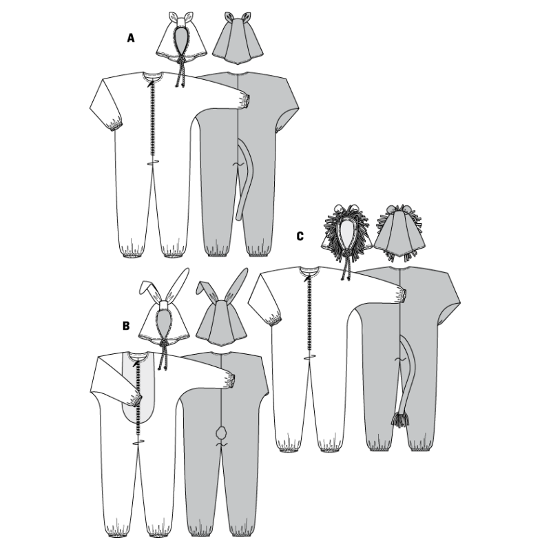 Patron Burda Carnaval 3576 - Déguisement Combinaison Animaux Adulte