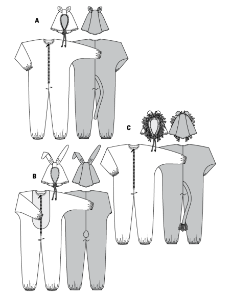 Patron Burda Carnaval 3576 - Déguisement Combinaison Animaux Adulte