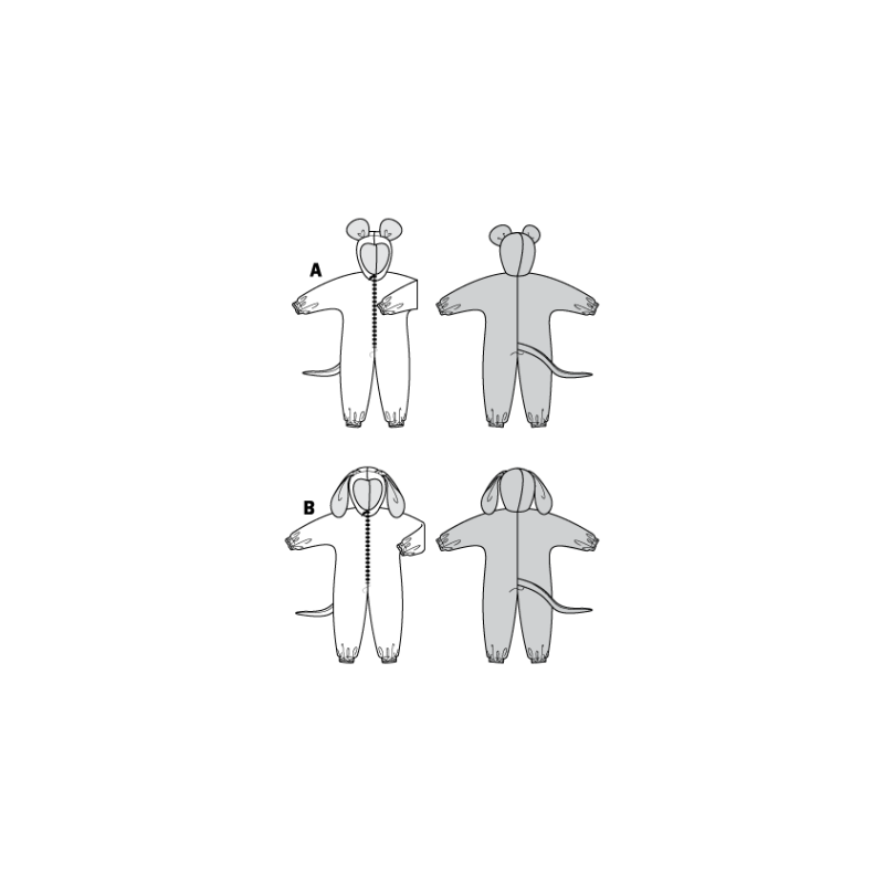 Patron Burda Carnaval 4107 - Déguisement Combinaison Souris & Chien enfant