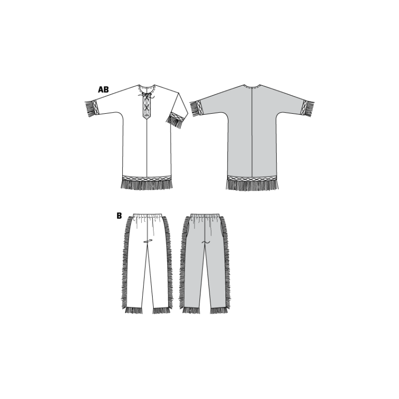 Patron Burda Carnaval 5815 - Déguisement indien Homme et Femme