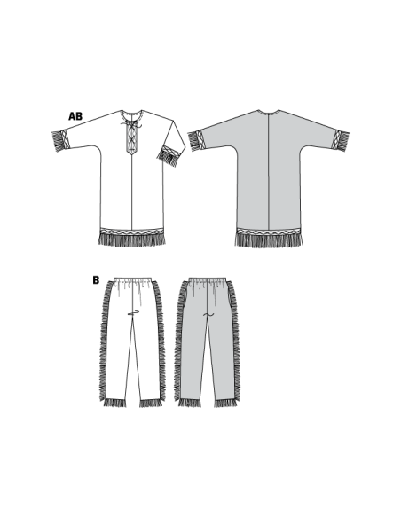 Patron Burda Carnaval 5815 - Déguisement indien Homme et Femme