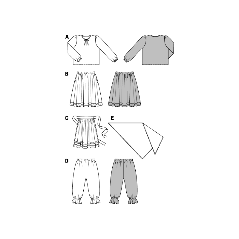 Patron Burda Carnaval 2367 - Déguisement Sorcière enfant