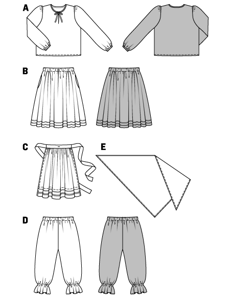 Patron Burda Carnaval 2367 - Déguisement Sorcière enfant