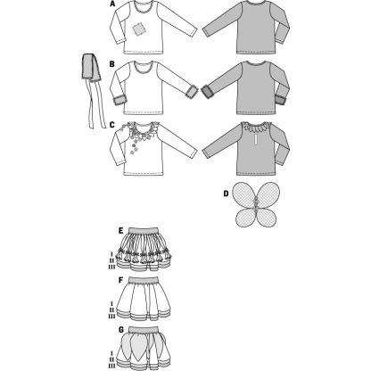 Patron Burda Carnaval 2371 - Déguisement de Sorcière, princesse des glaces et Elfe enfant 2