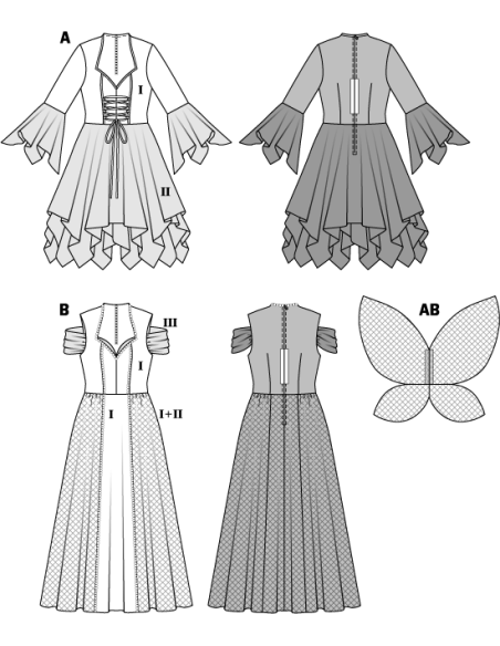 Patron Burda Carnaval 2372 - Déguisement Elfe et Fée Femme