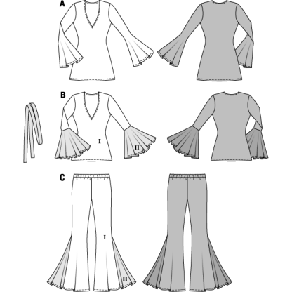 Patron Burda Carnaval 2373 - Déguisement année 70 Femme 2