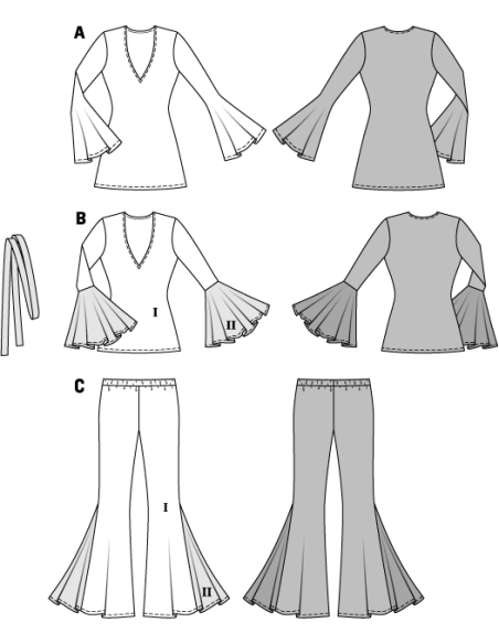 Patron Burda Carnaval 2373 - Déguisement année 70 Femme