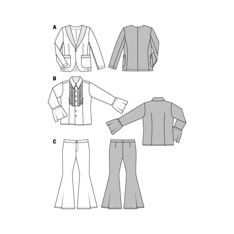 Patron Burda Carnaval 2374 - Déguisement Années 70 Homme