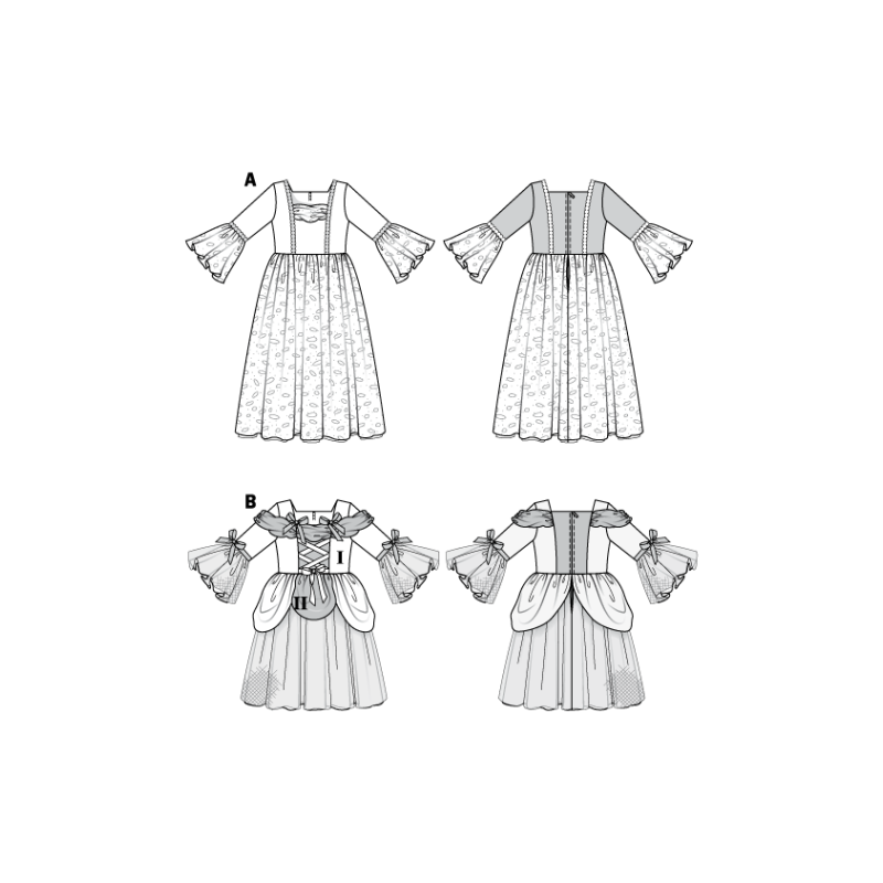 Patron Burda Carnaval 2410 - Déguisement Princesse et Danseuse enfant