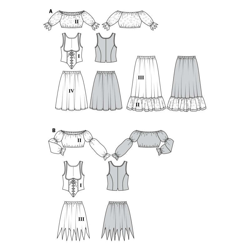 Patron Burda Carnaval 2422 - Déguisement Pirate Femme