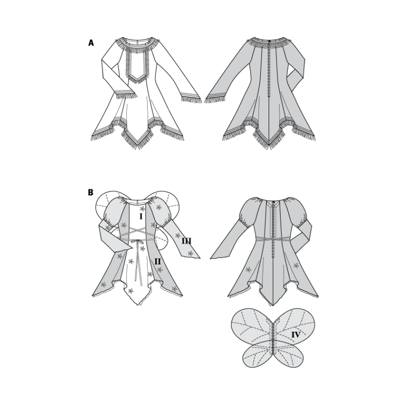 Patron Burda Carnaval 2432 - Déguisement indienne et elfe Femme