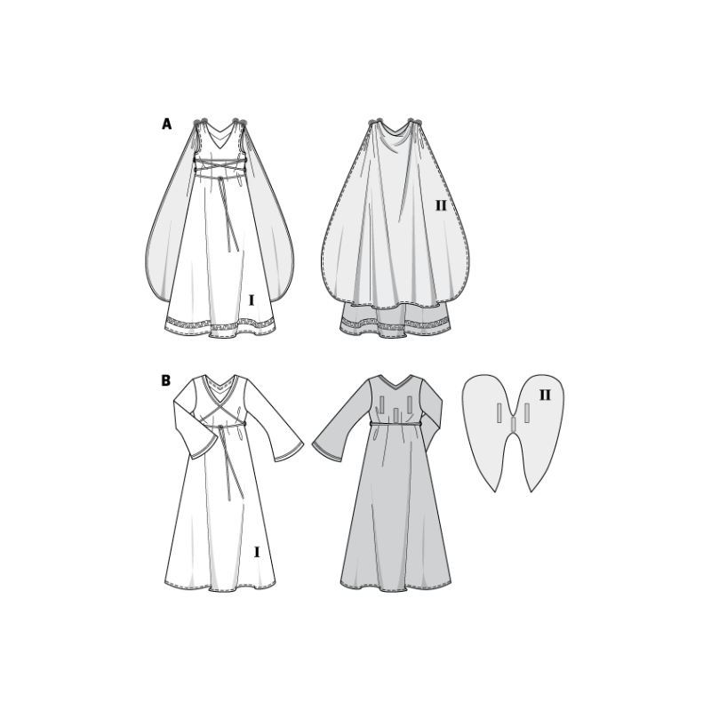 Patron Burda Carnaval 2437 - Déguisement Dame romaine et Ange enfant