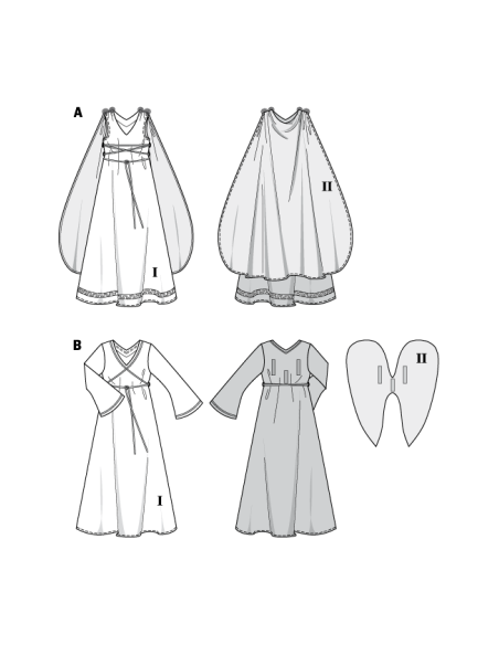 Patron Burda Carnaval 2437 - Déguisement Dame romaine et Ange enfant