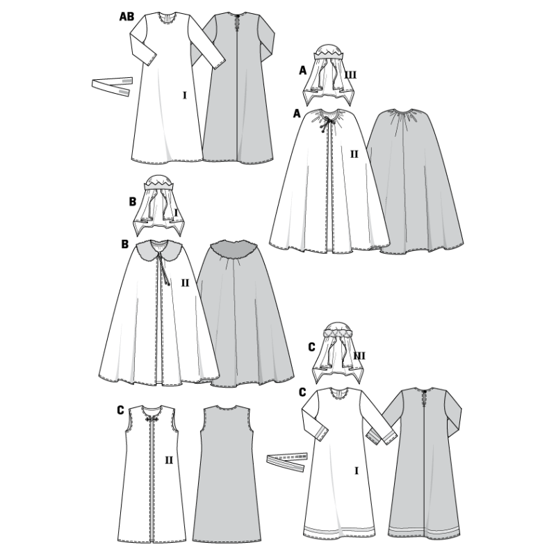 Patron Burda Carnaval 2438 - Déguisement Historique Les Rois Mages enfant