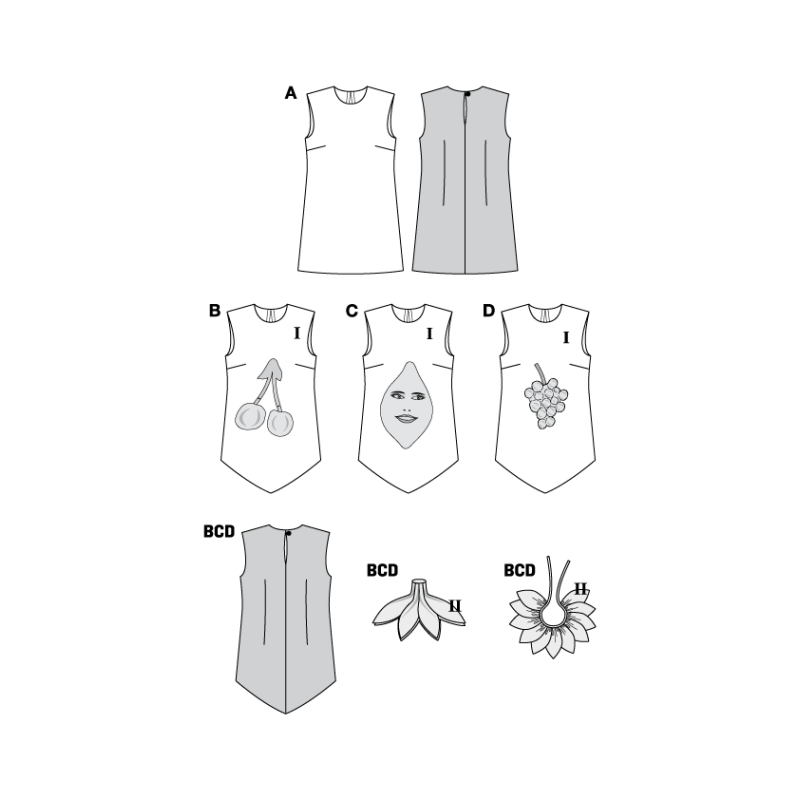 Patron Burda Carnaval 2450 - Déguisement Tutti Frutti Femme