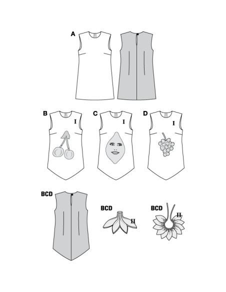 Patron Burda Carnaval 2450 - Déguisement Tutti Frutti Femme