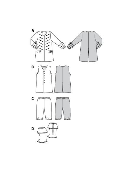 Patron Burda Carnaval 2452 - Déguisement Historique Pirate enfant