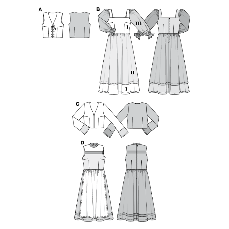 Patron Burda Carnaval 2457 - Déguisement Bécassine & Paysanne Femme