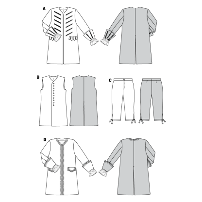 Patron Burda Carnaval 2459 - Déguisement Historique Pirate & Casanova Homme 2