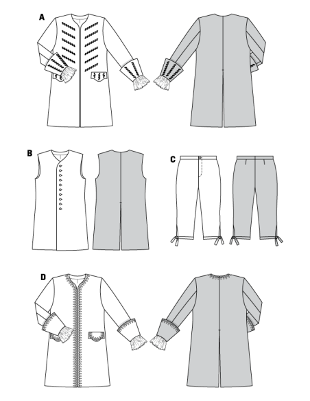 Patron Burda Carnaval 2459 - Déguisement Historique Pirate & Casanova Homme