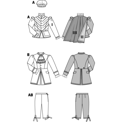 Patron Burda Carnaval 2461 - Déguisement Historique Prince et Mozart enfant 2