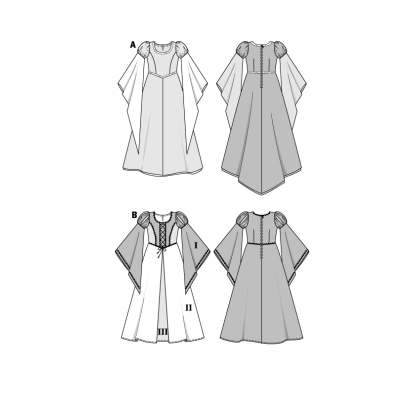 Patron Burda Carnaval 2463 - Déguisement Historique Fée et Princesse médiévale enfant 2