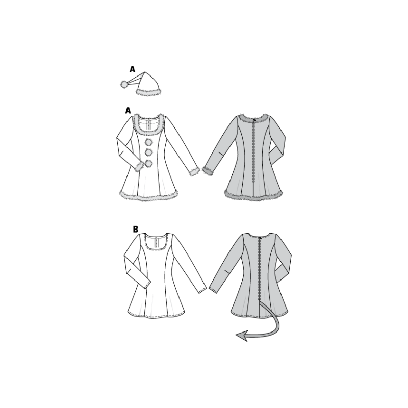 Patron Burda Carnaval 2464 - Déguisement Mère Noël, Diablesse, Infirmière Femme