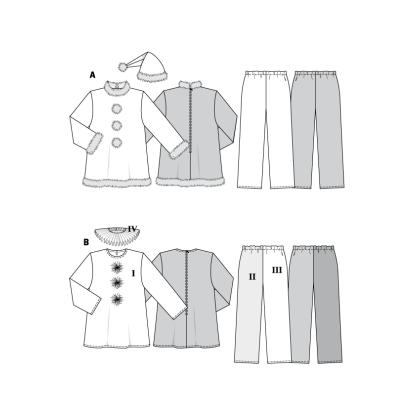 Patron Burda Carnaval 2466 - Déguisement Père Noel & Pierrot Homme 2