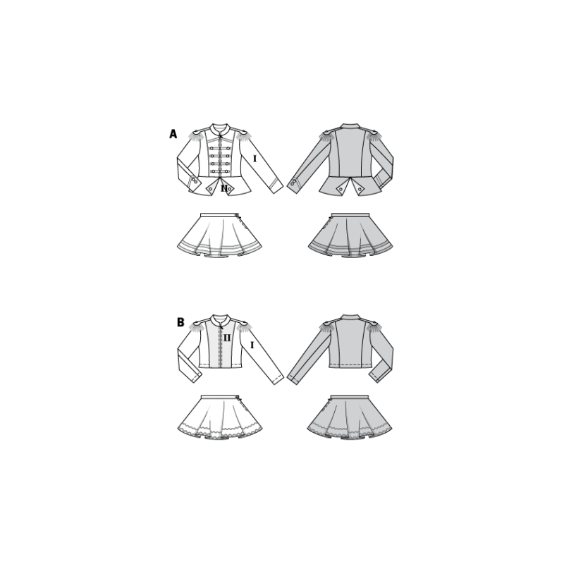 Patron Burda Carnaval 2472 - Déguisement Majorette enfant