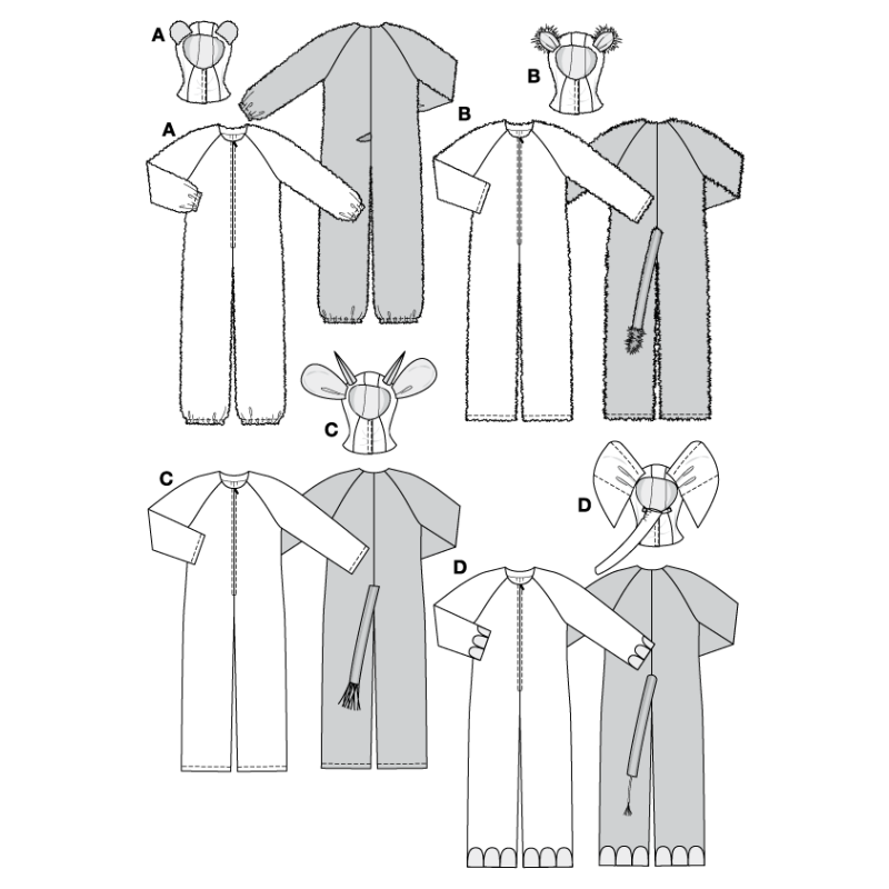 Patron Burda Carnaval 2478 - Déguisement Combinaison animale Adulte