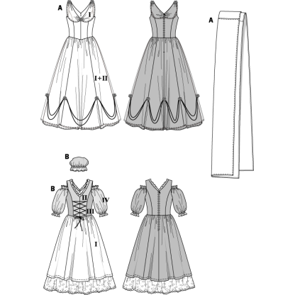 Patron Burda Carnaval 2479 - Déguisement Historique Impératrice & Lavandière Femme 2