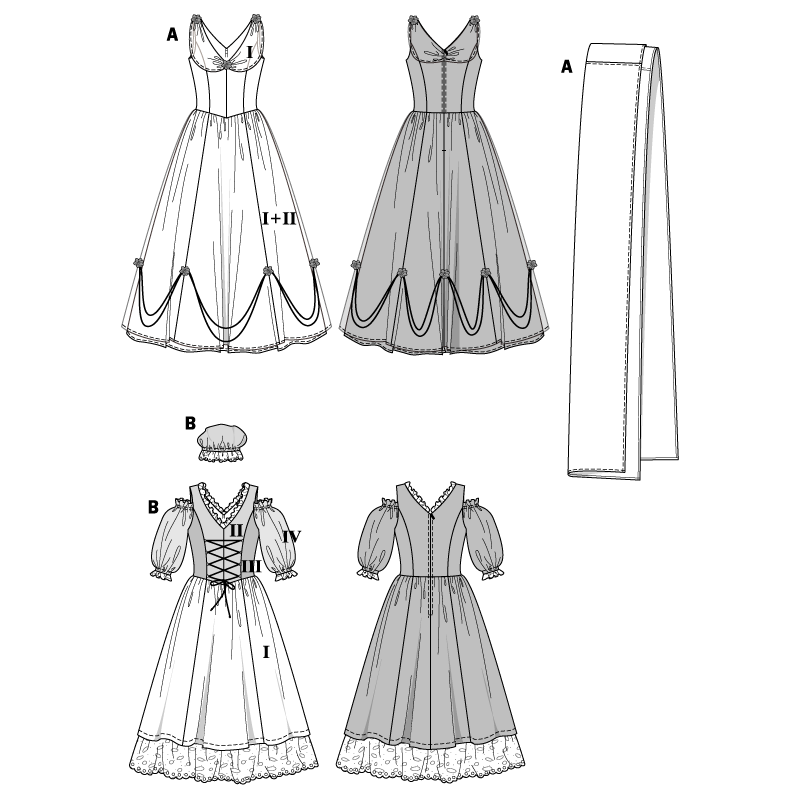 Patron Burda Carnaval 2479 - Déguisement Historique Impératrice & Lavandière Femme