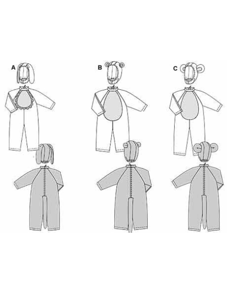 Patron Burda Carnaval 2502 - Déguisement Chien, Panthère & Tigre enfant