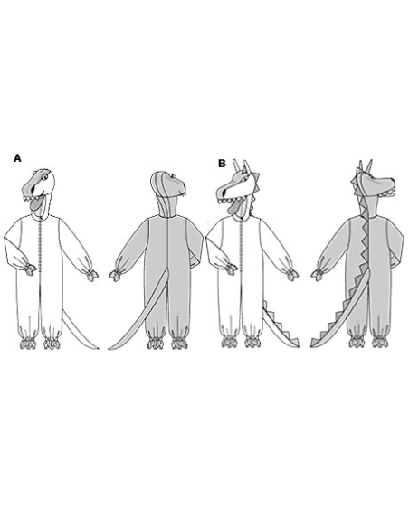 Patron Burda Carnaval 2503 - Déguisement Combinaison Dinosaure & Dragon enfant