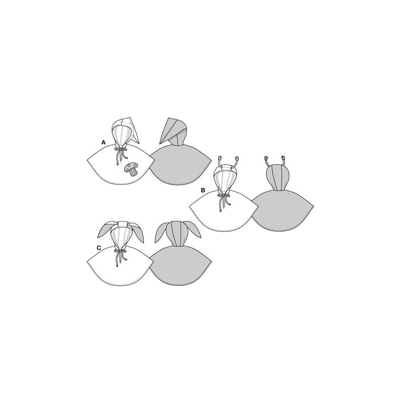 Patron Burda Carnaval 2517 - Déguisement Cape lapin, Coccinelle, Champignon bébé