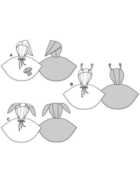 Patron Burda Carnaval 2517 - Déguisement Cape lapin, Coccinelle, Champignon bébé