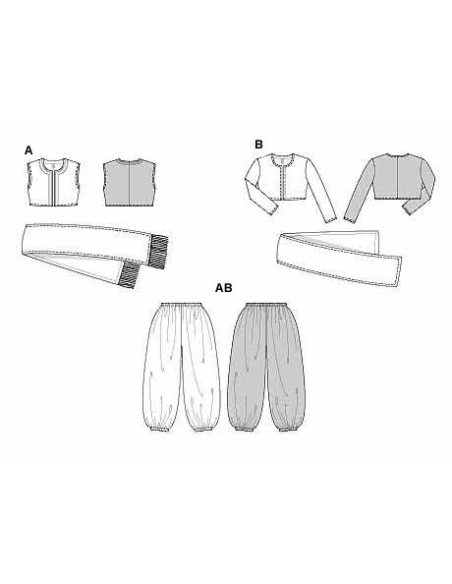 Patron Burda Carnaval 2526 - Déguisement Costumes orientaux Adultes Mixte