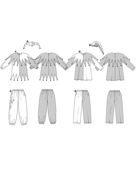 Patron Burda Carnaval 2527 - Déguisement Arlequin Adulte Mixte