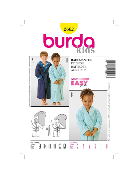 Patron N°2662 Burda kids - Peignoir