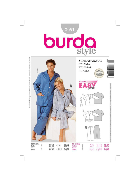 Patron Burda 2691 - Pyjama