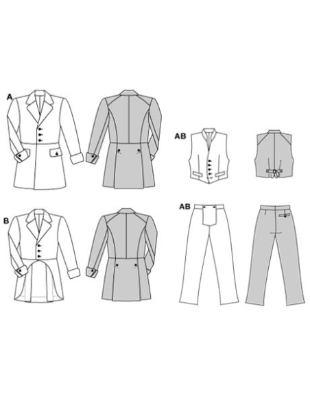 Patron Burda Cranaval 2767 - Déguisement Historique époque 1848 Homme
