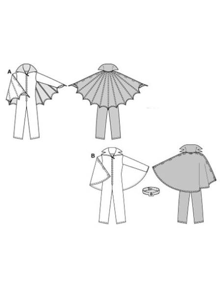 Patron Burda Carnaval 2791 - Déguisement Chauve - souris, Vampire enfant