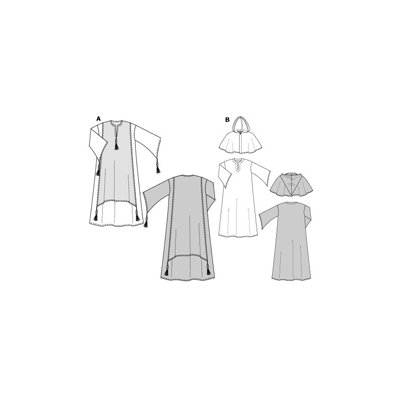 Patron Burda Carnaval 2822 - Déguisement Moine & Cheik Arabe Homme