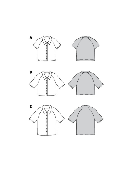 Patron Burda 5997 - Blouse manches raglan Femme