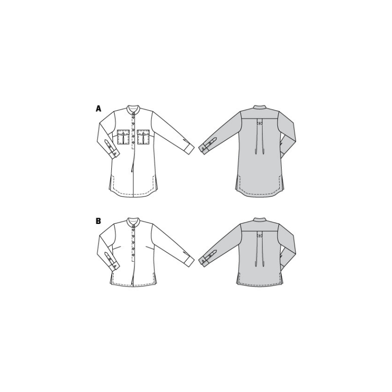 Patron Burda 6001 - Chemisier classique aux détails raffinés