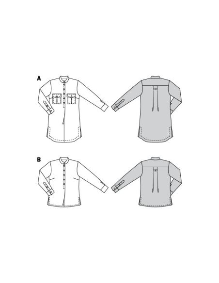 Patron Burda 6001 - Chemisier classique aux détails raffinés