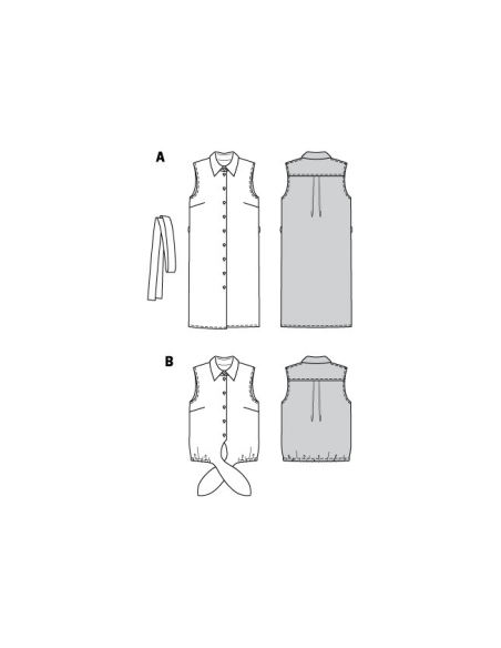 Patron Burda 6003 - Robe chemisier et Blouse