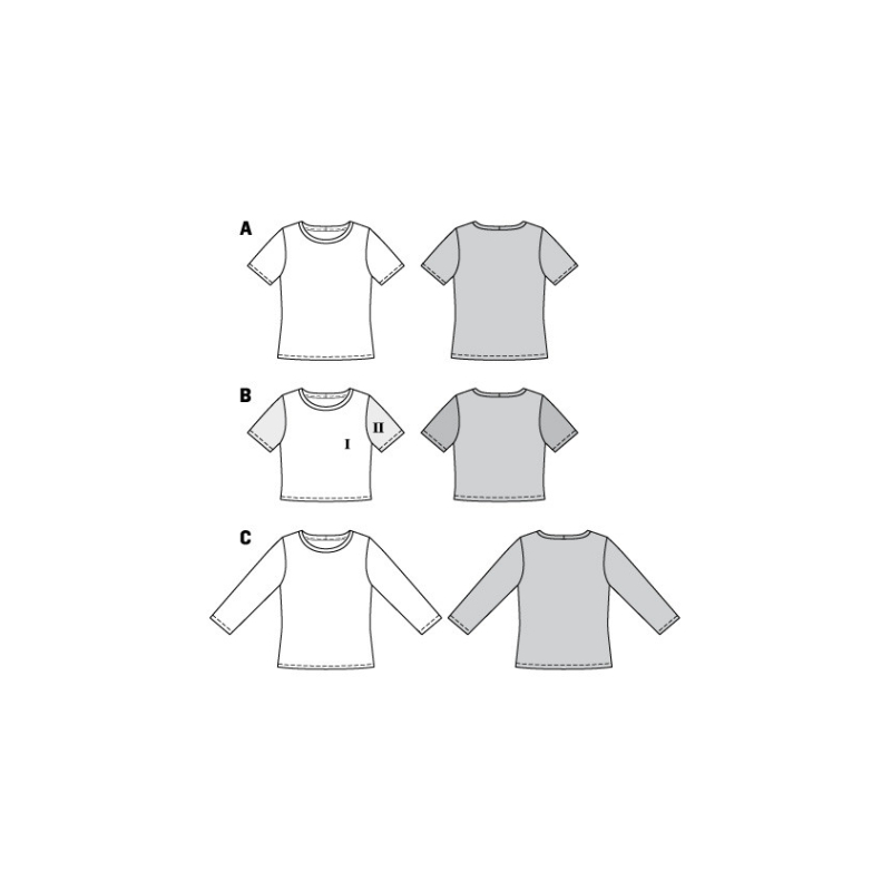 Patron Burda 6010 - T-shirts basiques avec variations