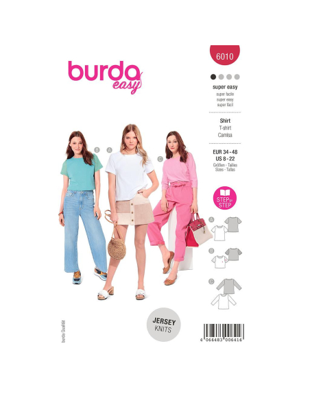 Patron Burda 6010 - T-shirts basiques avec variations