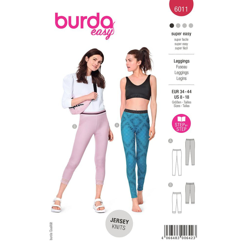 Patron Burda 6011 - Legging sport avec variations de longueurs